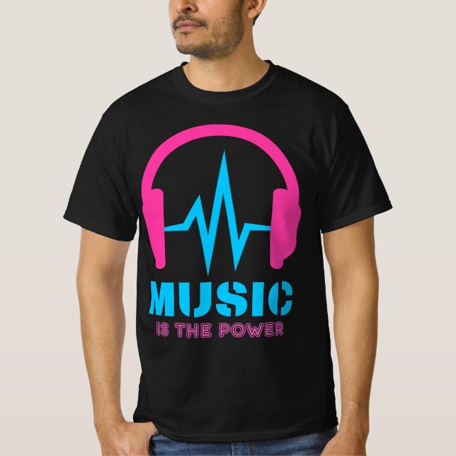 Music is the power t shirt (Framsida)