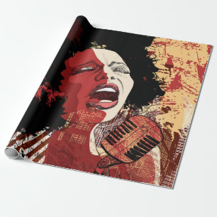 Music Jazz - afro american jazz singer på grunge b Presentpapper