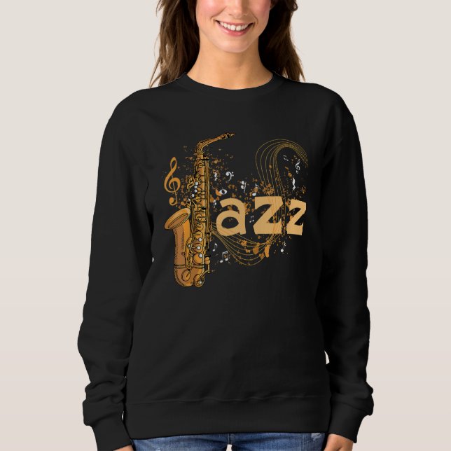 Music Jazz Saxophone Musician Saxophonist T Shirt (Framsida)