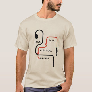 Music Karta - Unisex T-shirt med minimalistisk hör