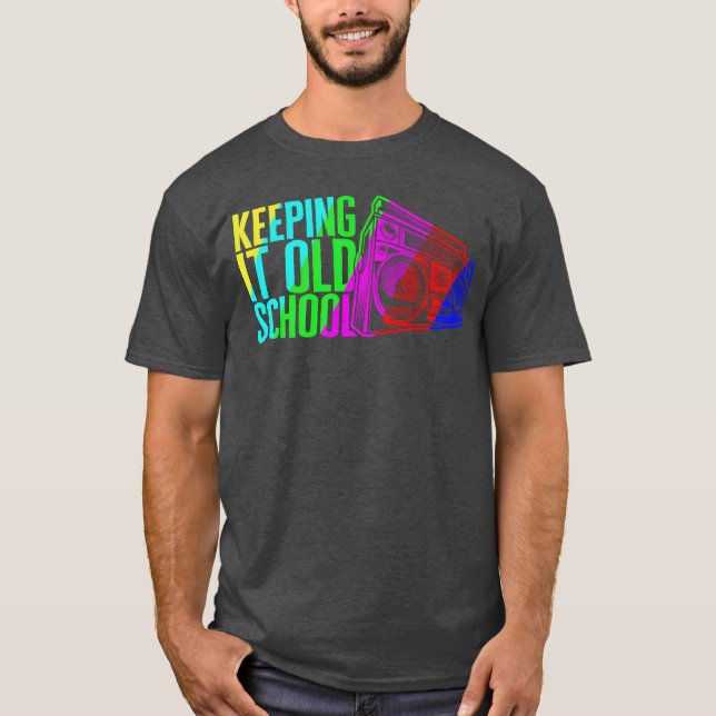 Music Keeping It Old School Stereo Retro retro T Shirt (Framsida)