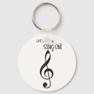 Music Keychain "Live Long and Sjunga On" Nyckelring