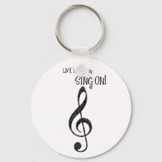 Music Keychain "Live Long and Sjunga On" Nyckelring