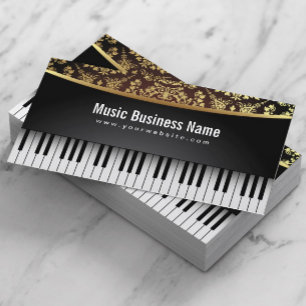 Music Lacher Luxury Realistic Piano Visitkort