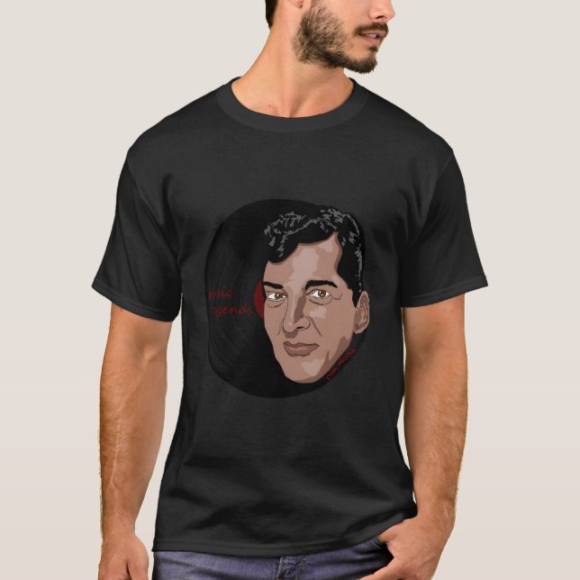 Music Legends Dean Martin Fläkt Art Teckning T Shirt (Framsida)