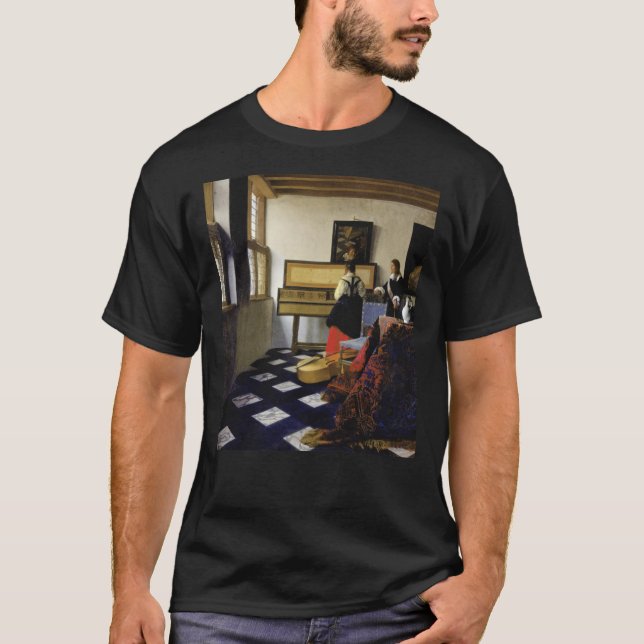 Music Lesson (1665) - Johannes Vermeer Classic T Shirt (Framsida)