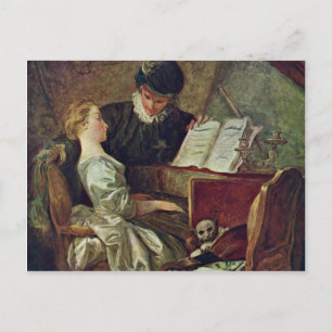 Music Lesson, av Fragonard, Jean-Honoré (Best Vykort