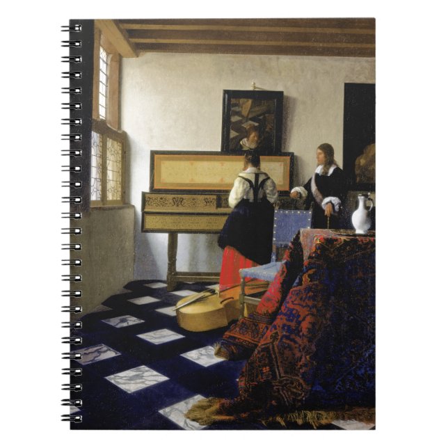 Music Lesson av Johannes Vermeer Anteckningsbok Med Spiral (Framsidan)