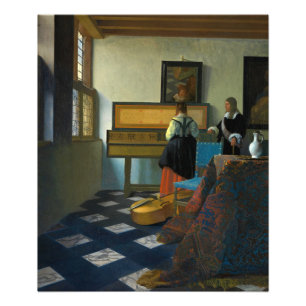 Music Lesson av Johannes Vermeer Fototryck