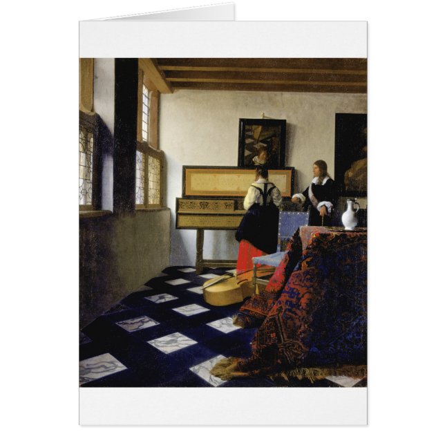 Music Lesson av Johannes Vermeer Hälsningskort (Framsidan)