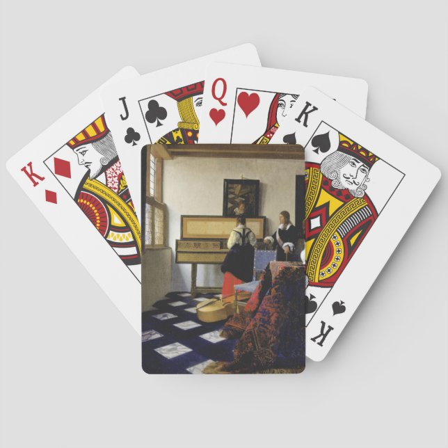 Music Lesson av Johannes Vermeer Kortlek (Baksidan)