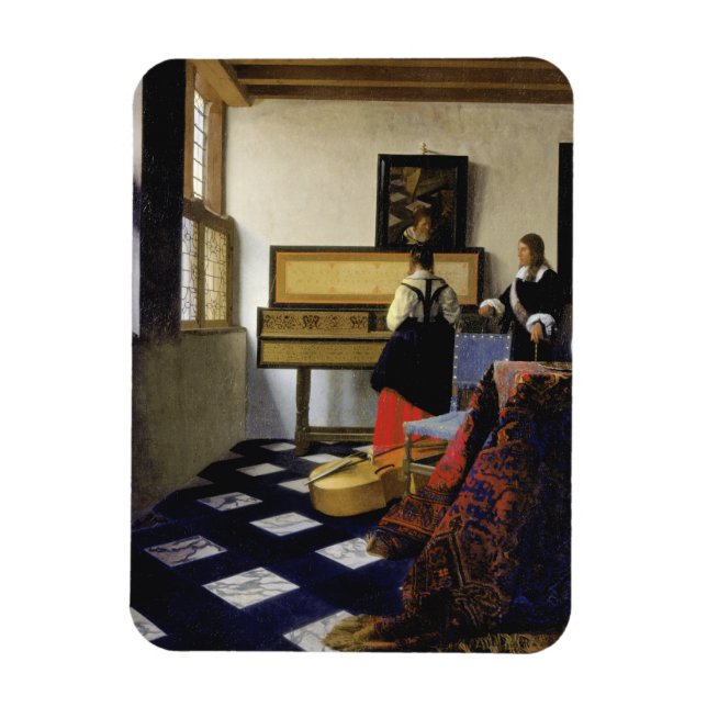 Music Lesson av Johannes Vermeer Magnet (Vertikal)