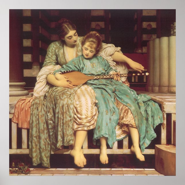 Music Lesson av Lord Frederic Leighton Poster (Framsidan)