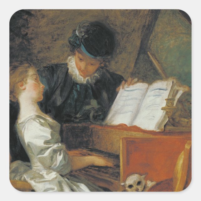 Music Lesson Fyrkantigt Klistermärke (Framsida)