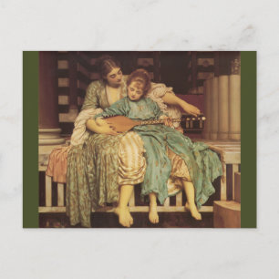 Music Lesson Pre-Raphaelite Art Vykort