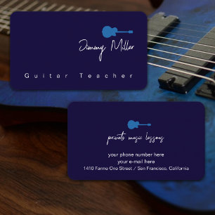 Music Lessons Blue Guitar Visitkort