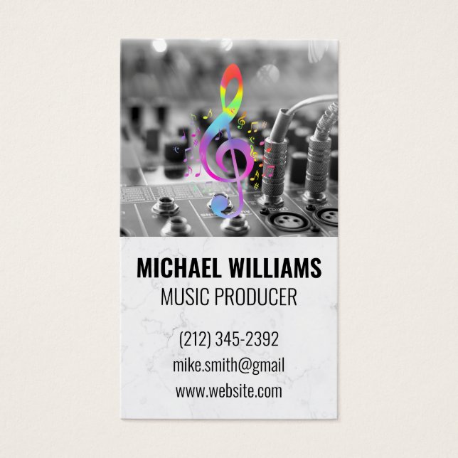 Music Logotyp | Ljud Board Mixer | Teknik Visitkort (Framsidan)