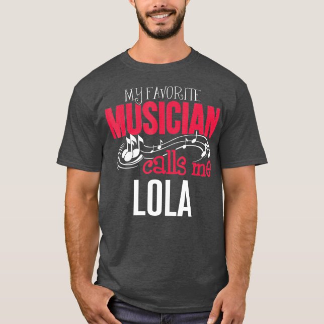 Music Lola Design Mina favoritmusiker-samtal T Shirt (Framsida)
