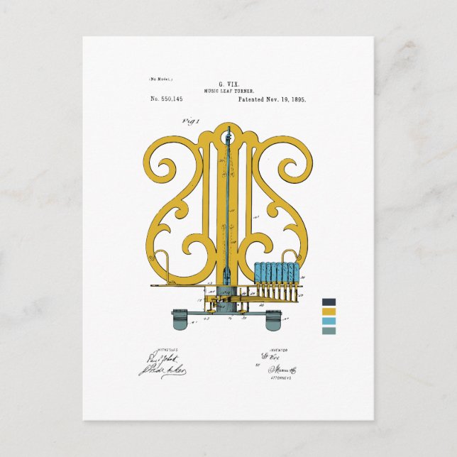 Music Löv Turner - G. Vix Patent - Färgad Vykort (Framsida)