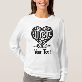 Music Lover Elegant Scrolled Heart Personalized T Shirt