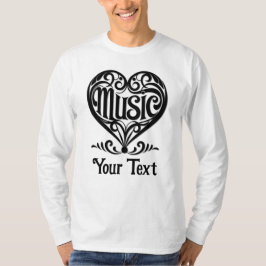 Music Lover Elegant Scrolled Heart Personalized T Shirt