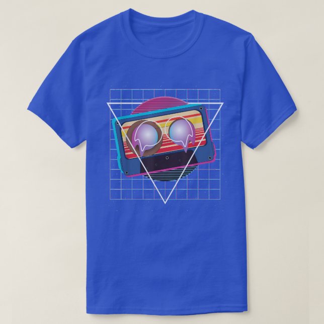 Music Lover Vaporwave Synthwave 80s Art Retro Cass T Shirt (Design framsida)
