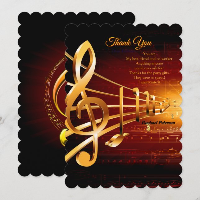 Music Lovers Celebration Themes Tack Kort (Fram/baksida)