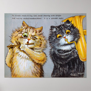 Music Loving Cats, Louis Wain Poster