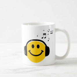 Music Loving Lycklig Ansikte med hörlurar Kaffemugg