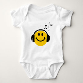 Music Loving Lycklig Ansikte med hörlurar T Shirt