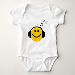Music Loving Lycklig Ansikte med hörlurar T Shirt