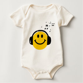 Music Loving Lycklig Ansikte med hörlurar T Shirt