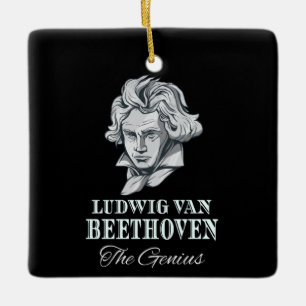 Music - Ludwig Van Beethoven The Genius Julgransprydnad Keramik