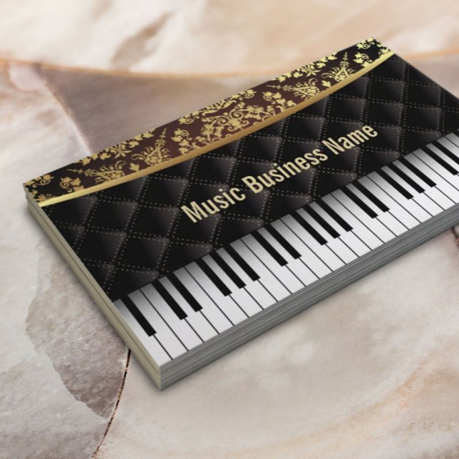 Music Luxury Diamond Mönster Piano Lessons Visitkort (Skapare uppladdad)