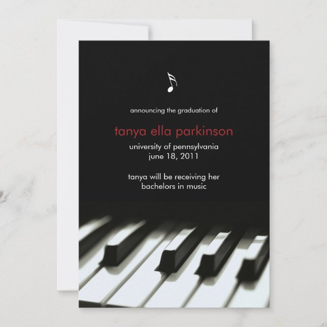 Music Major Piano Studenten-meddelande Meddelande (Framsida)