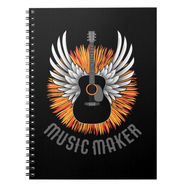 Music Maker (gitarr-spelare) Anteckningsbok (Framsidan)