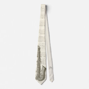 Music Makers Jazz Saxophone Design Necktie Slips