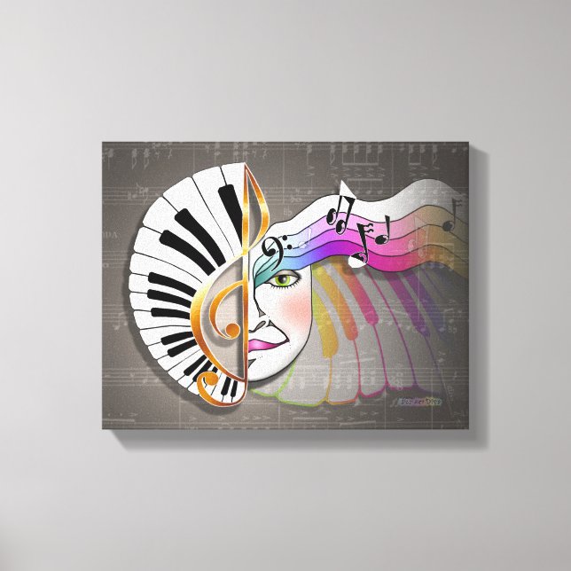 MUSIC MASK Gallery Wrapped Canvas (Framsida)