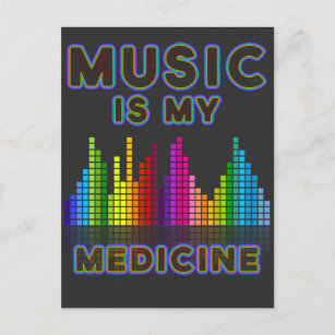 Music Medicine Colorful Equalizer DJ Bass Älskare Vykort