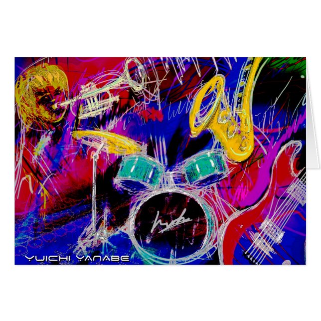 Music Medley Hälsningskort (Framsidan Horizontal)