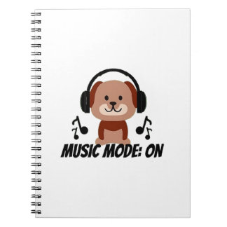 Music Mode ON � Chill Dog Cartoon Vibes Anteckningsbok