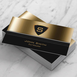 Music Modern Black & Guld DJ DeeJay Visitkort