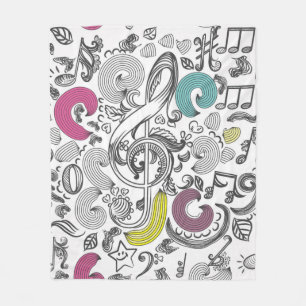 Music mönster fleecefilt