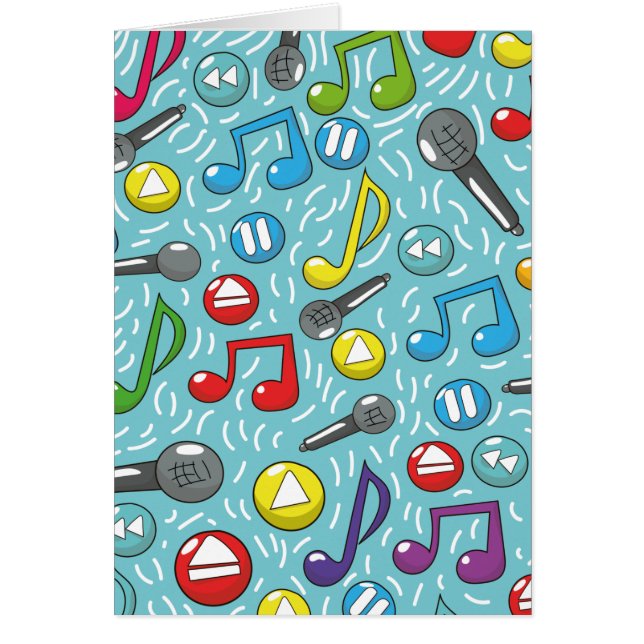Music mönster hälsningskort (Framsidan)
