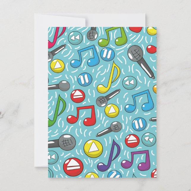 Music mönster inbjudningar (Baksida)