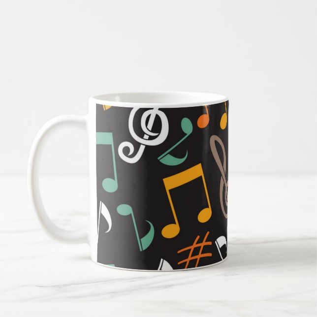 Music mönster kaffemugg (Vänster)