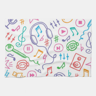 Music mönster kökshandduk