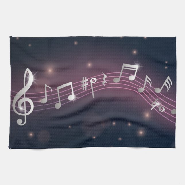 Music mönster kökshandduk (Horisontell)