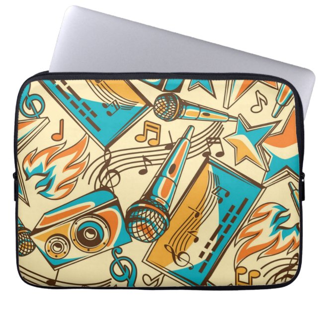 Music mönster laptop fodral (Framsidan)