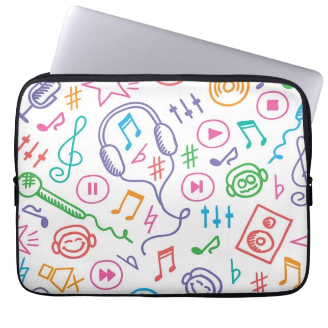 Music mönster laptop fodral (Framsidan)